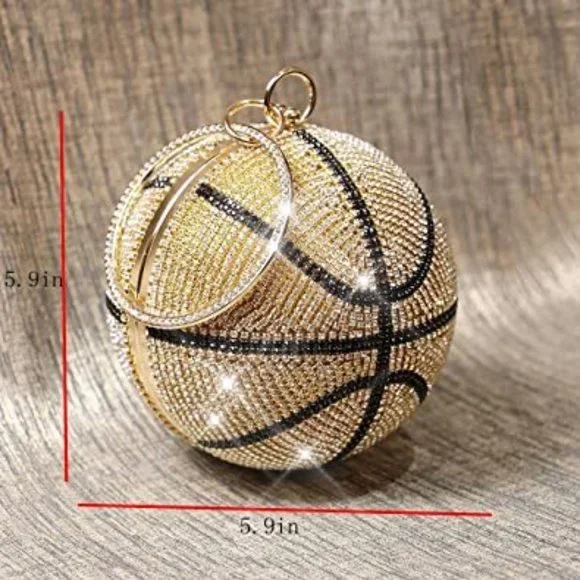 NEW BLING SWAROVSKI CRYSTAL RHINESTONE BASKETBALL CLUTCH HANDBAG PURSE +… - Picture 6 of 6